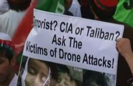 Pakistan Drone protesters rally