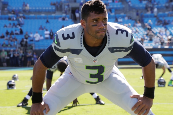 Russell Wilson before a game